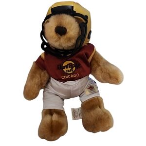 Hard Rock Cafe Chicago football player plush herrington bear‎ nwt